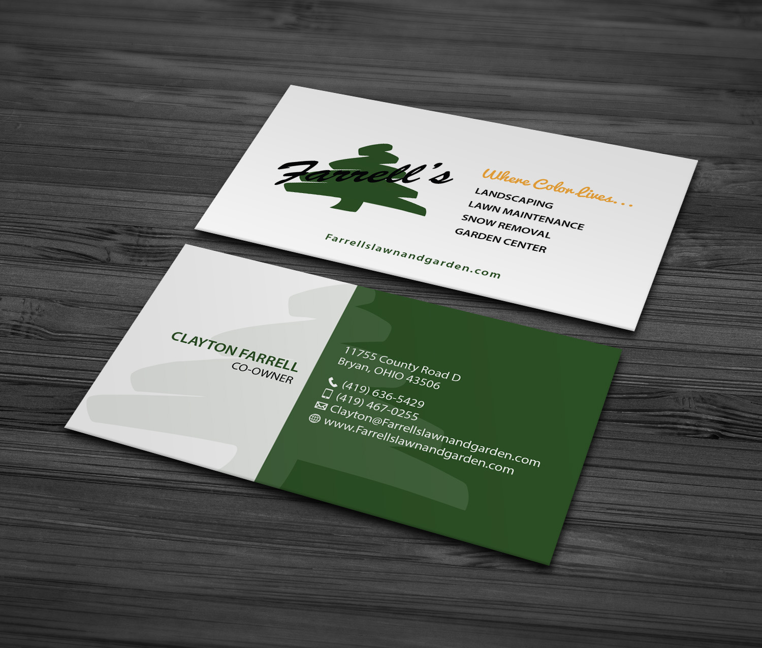 Business Card Design by MDesign for Farrell's Lawn & Garden Center LLC | Design #23638322