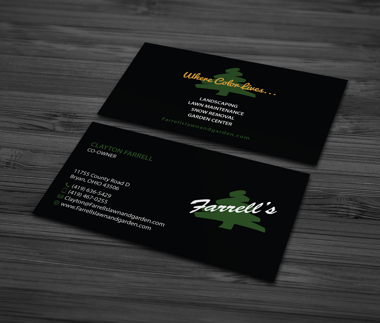 Business Card Design by MDesign for Farrell's Lawn & Garden Center LLC | Design #23638325
