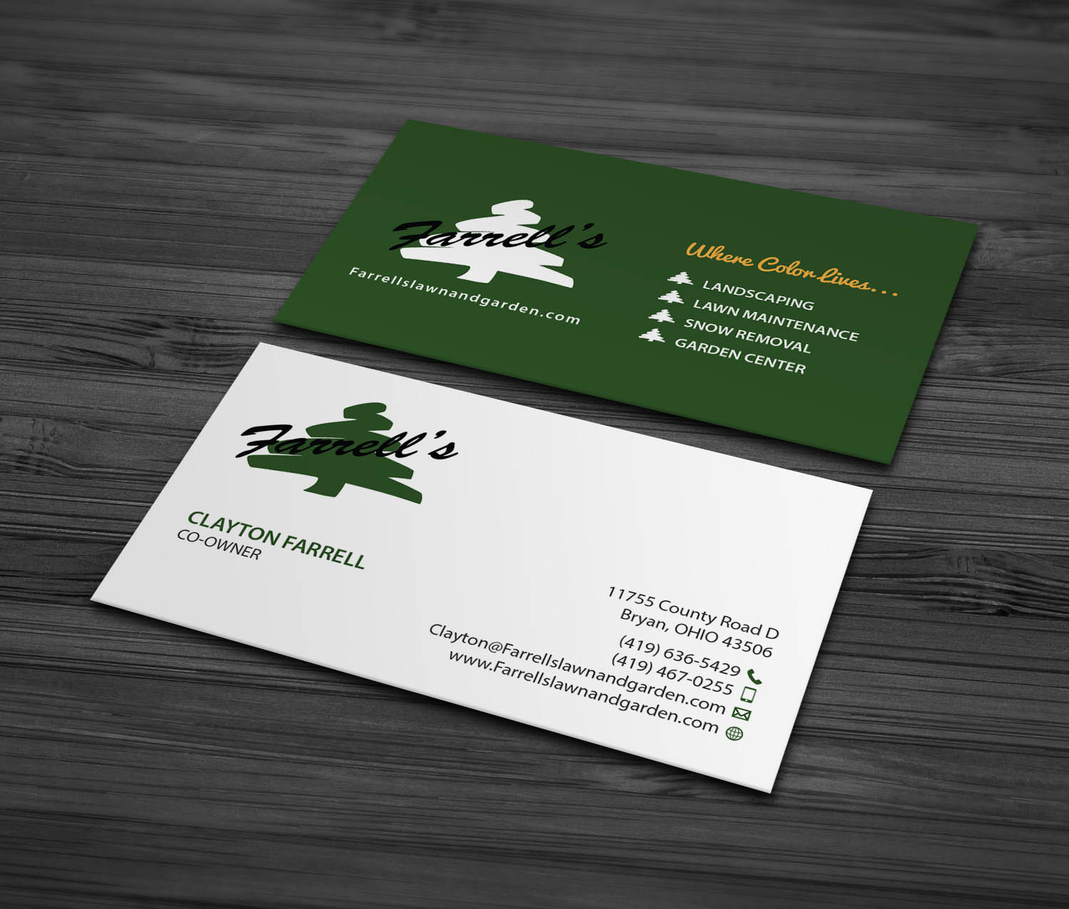 Business Card Design by MDesign for Farrell's Lawn & Garden Center LLC | Design #23661027