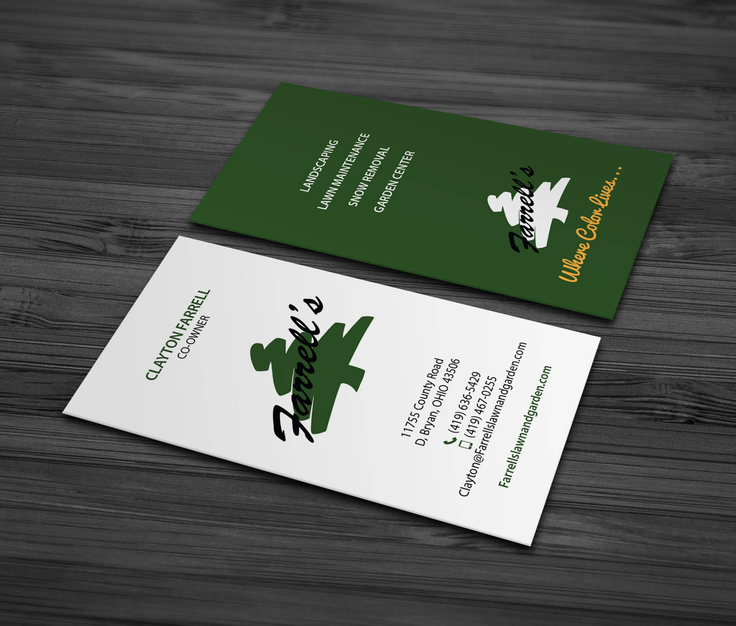 Business Card Design by MDesign for Farrell's Lawn & Garden Center LLC | Design #23661032