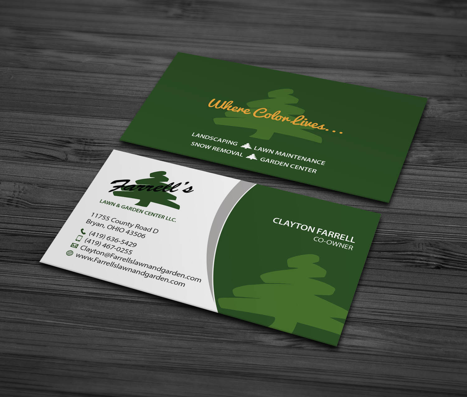 Business Card Design by MDesign for Farrell's Lawn & Garden Center LLC | Design #23668083