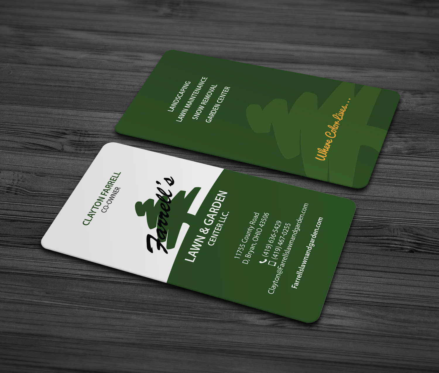 Business Card Design by MDesign for Farrell's Lawn & Garden Center LLC | Design #23679734
