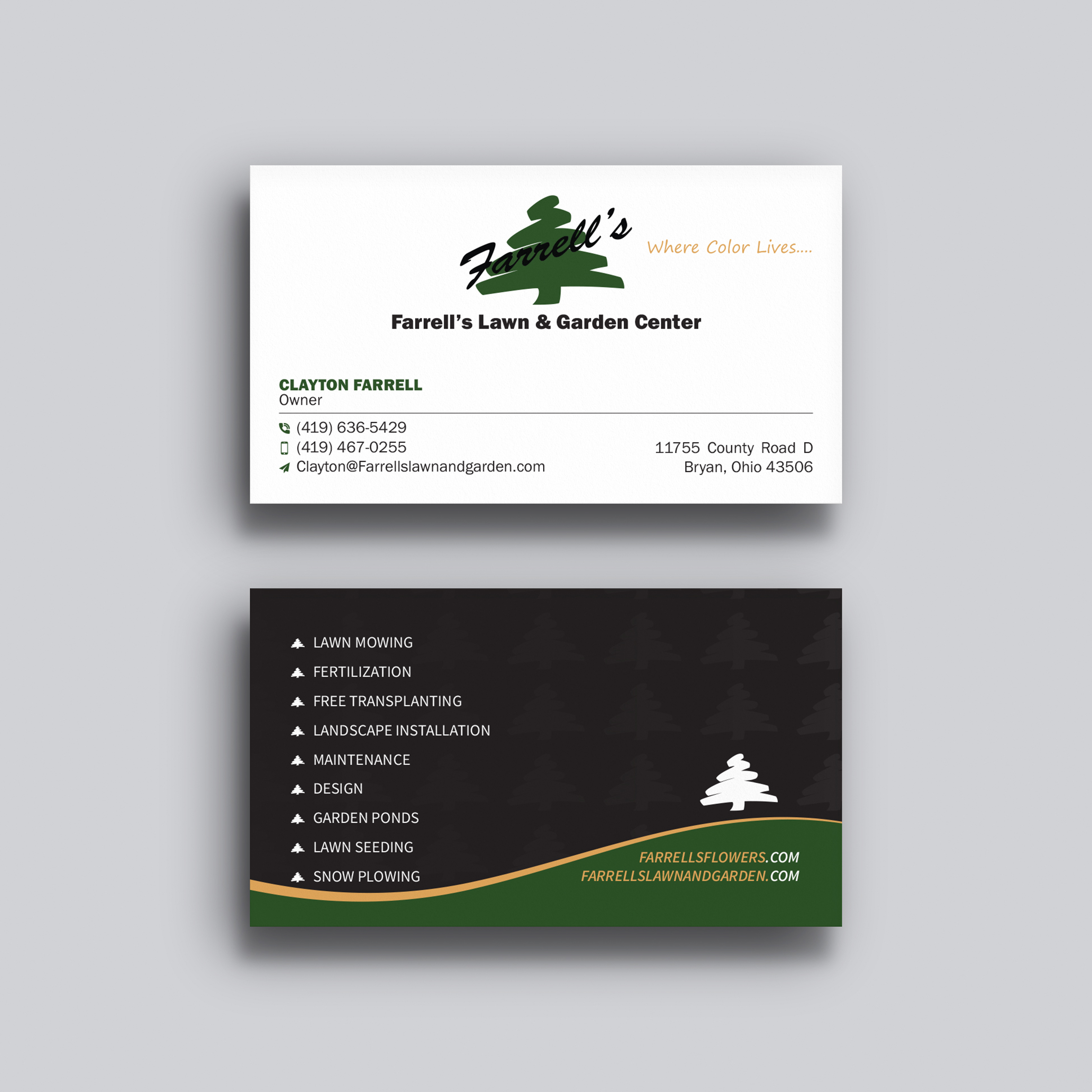 Business Card Design by Subhendu 3 for Farrell's Lawn & Garden Center LLC | Design #23678025