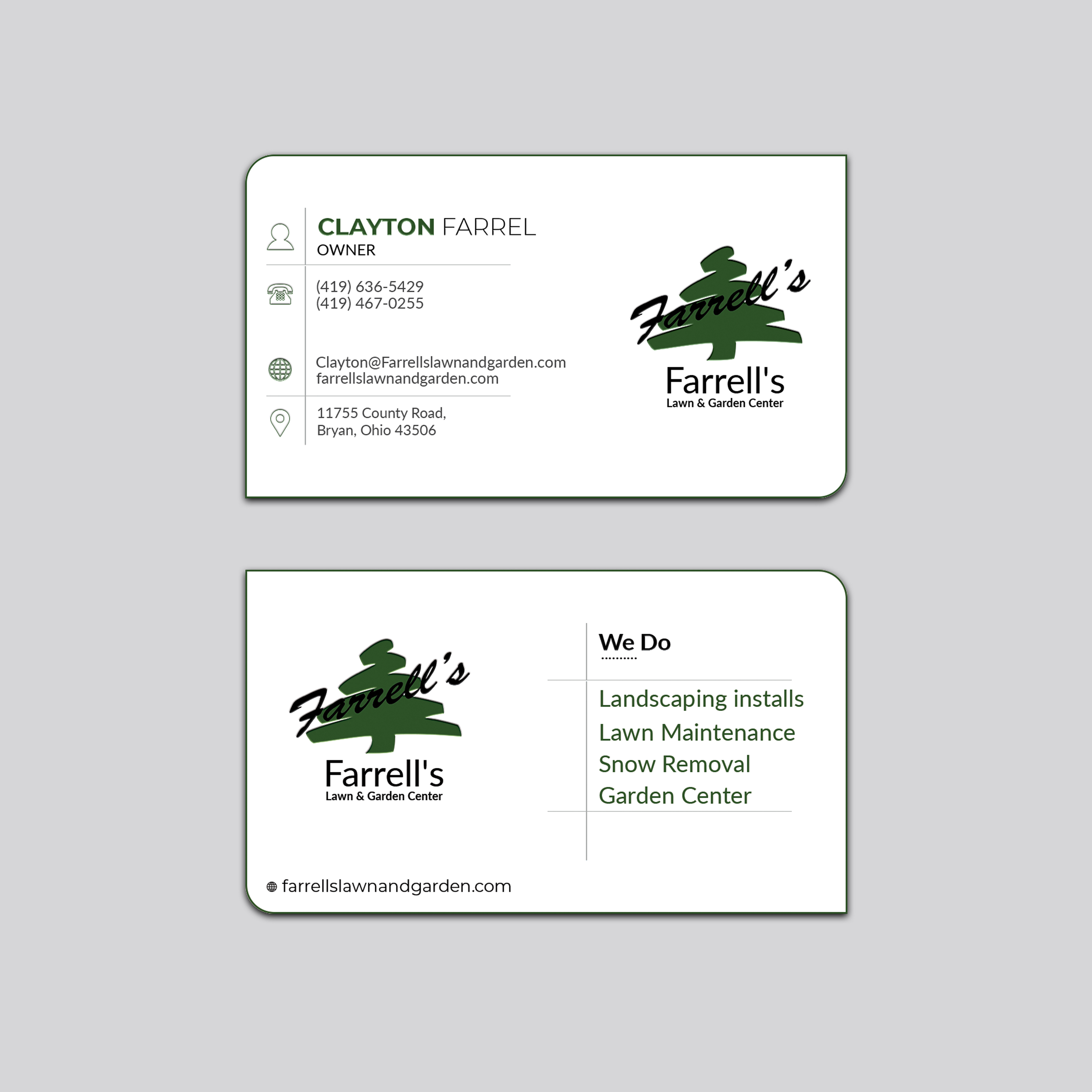Business Card Design by Jahidul for Farrell's Lawn & Garden Center LLC | Design #23669980