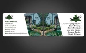 Business Card Design by Graphics Design Help for Farrell's Lawn & Garden Center LLC | Design: #23621288