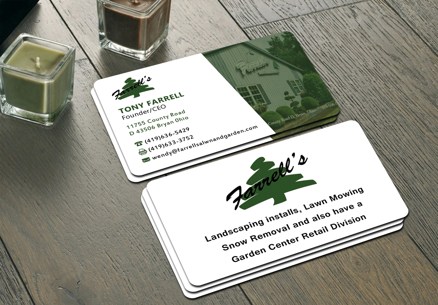 Business Card Design by Graphics Design Help for Farrell's Lawn & Garden Center LLC | Design #23621289
