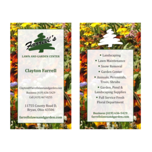 Business Card Design by Fendr for Farrell's Lawn & Garden Center LLC | Design: #23670006