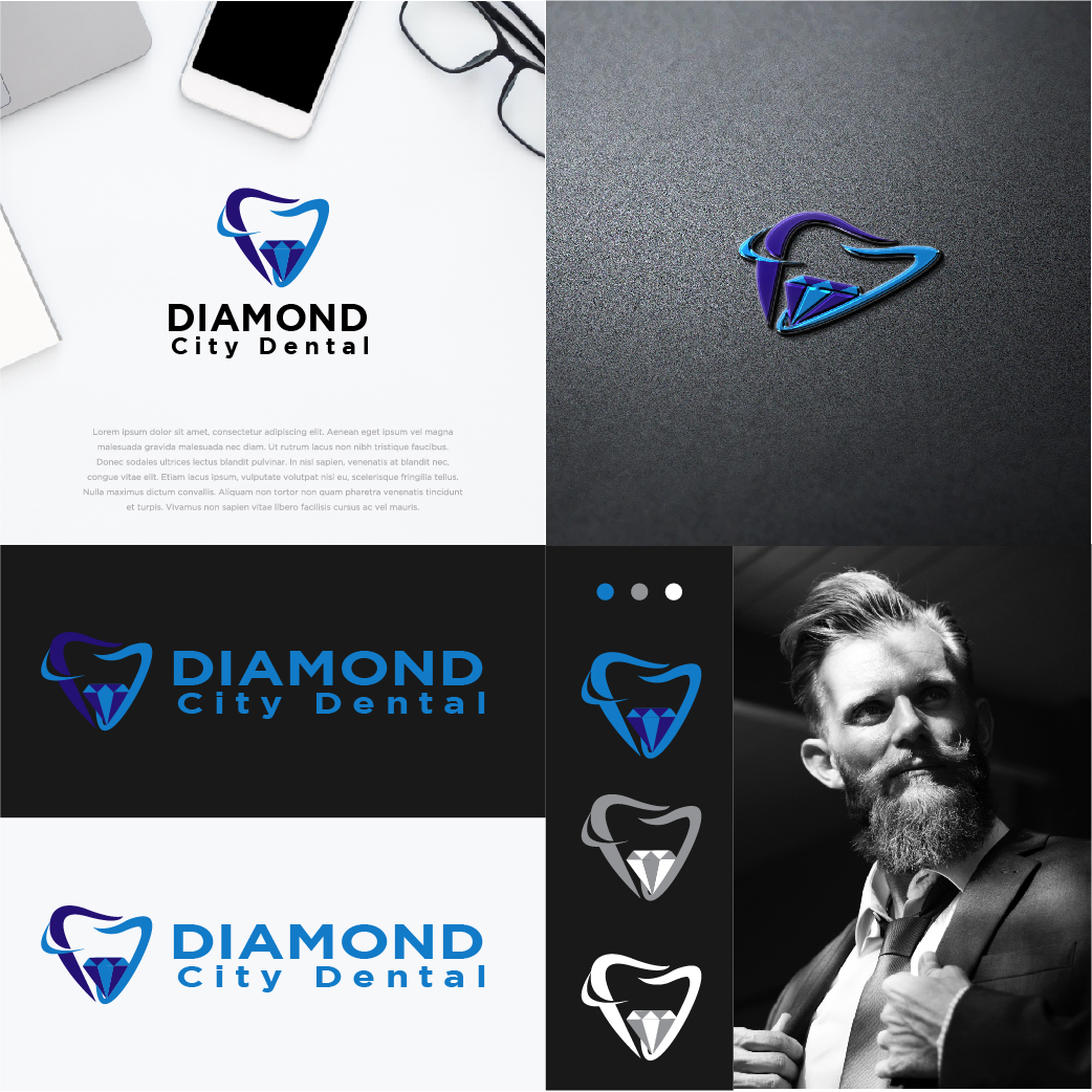 Logo Design by uzifdsgn for Diamond City Dental  | Design #23631296