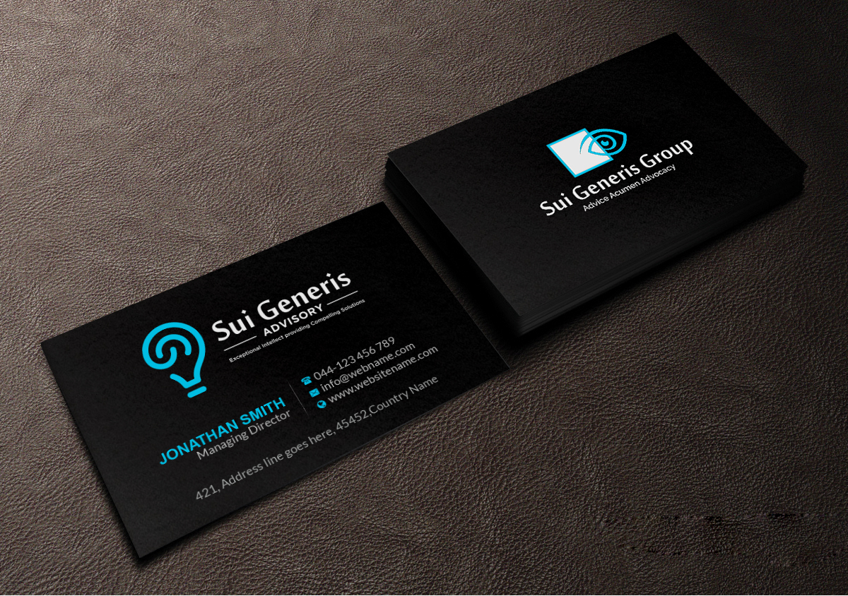 Business Card Design by Creations Box 2015 for Sui Generis Pty Ltd | Design #23632919