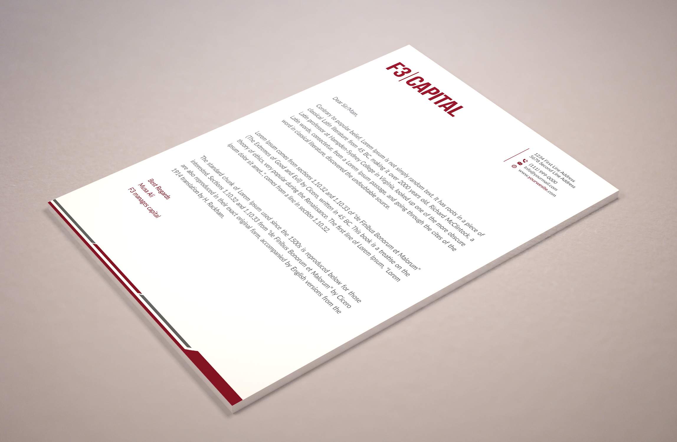 Stationery Design by Musa. A for this project | Design #23683193