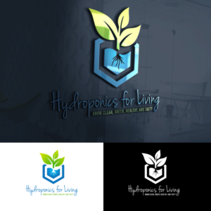Hydroponics For Living.     (Subtitle or tagline.)   Grow Clean, Green, Healthy, and Tasty. | Logo Design by techteam761