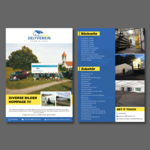 "Zeltverein" a marquee and equipment rental needs a flyer design | Flyer Design by Schöpfer