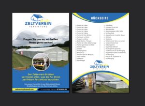 "Zeltverein" a marquee and equipment rental needs a flyer design | Flyer Design by meet007