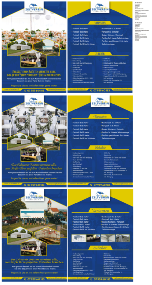 "Zeltverein" a marquee and equipment rental needs a flyer design | Diseño de Flyer por kaatem