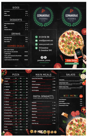 New italian pizza restaurant in Australia, looking for a clean and crisp new take away leaflet de... | Flyer Design by kaatem