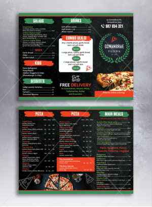 New italian pizza restaurant in Australia, looking for a clean and crisp new take away leaflet de... | Flyer Design by DA.