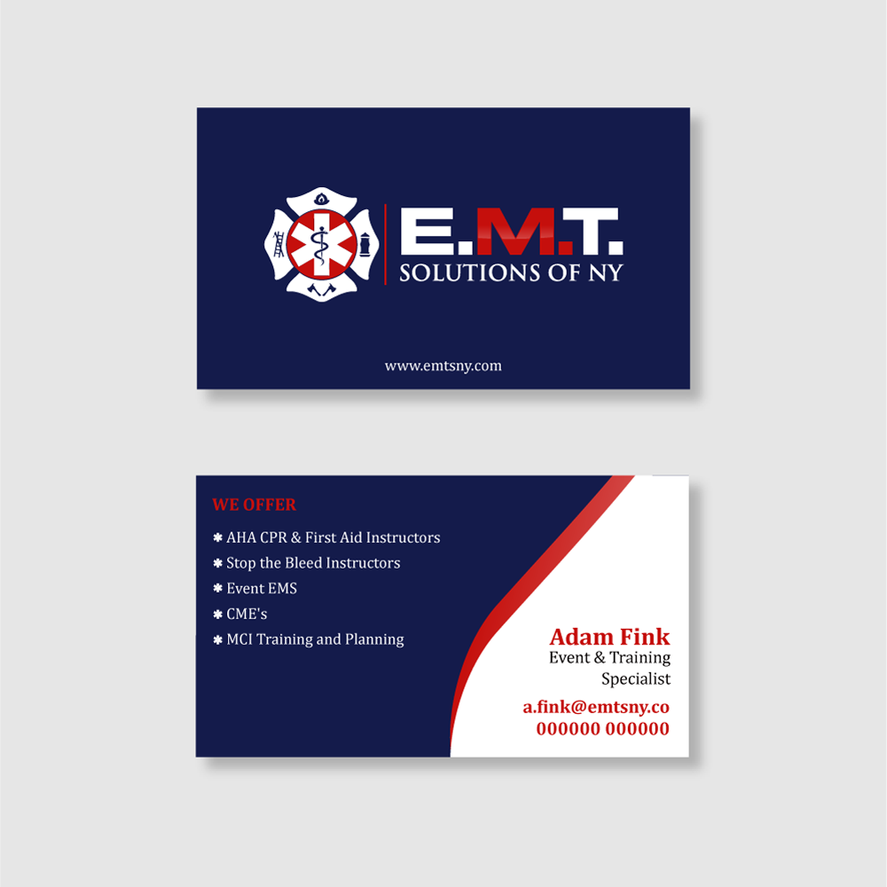 Diseño de Tarjeta de Presentación por Mayur Bhutada para EMTS NY, LLC | Diseño #23696272