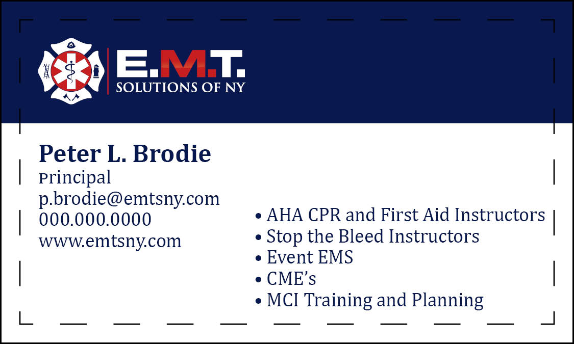 Business Card Design by Profe Hobbs for EMTS NY, LLC | Design #23684061
