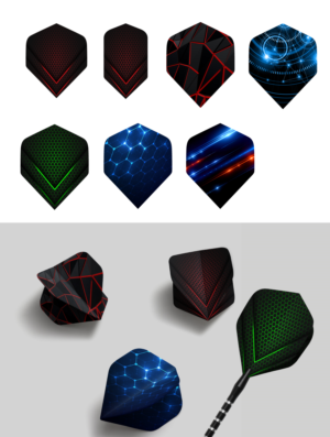Create beautiful and dynamic designs for our Dart Flights based on the examples provided | Diseño Gráfico por coo.lt