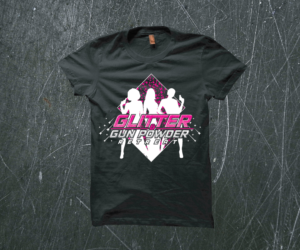 Sexy design for women shooting firearms class “Glitter and Gun Powder” | Diseño de Camiseta por Taho Design