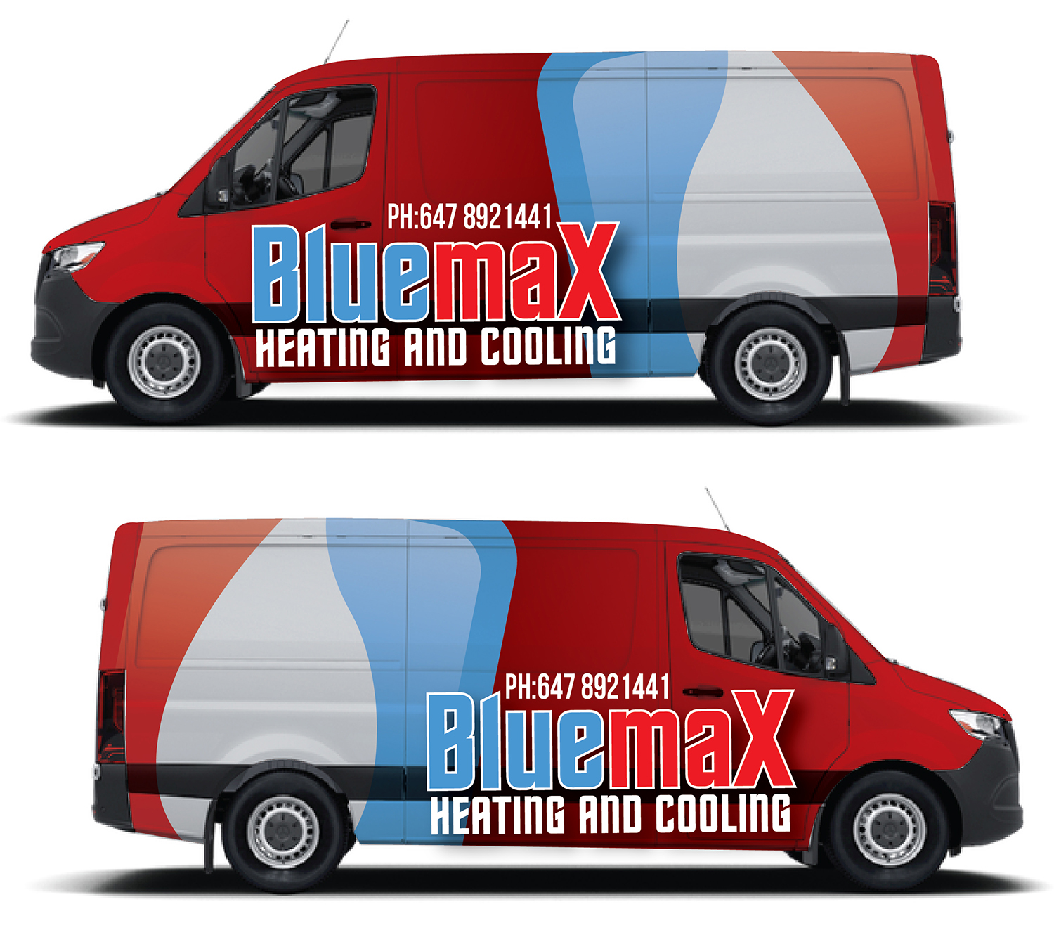 Diseño de Rotulación de Vehículo por Deziners Zone para Bluemax Heating and Cooling | Diseño #23689229