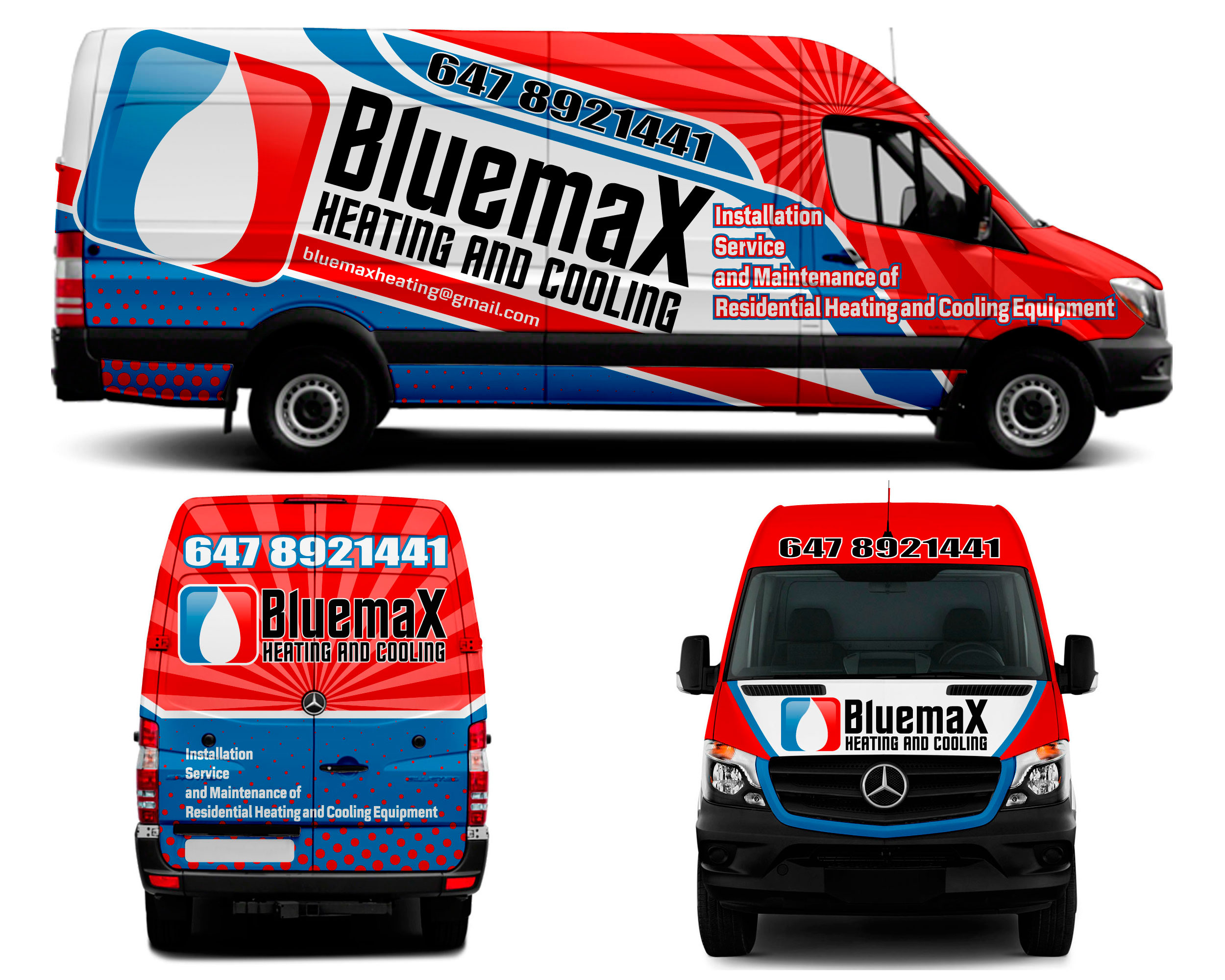 Diseño de Rotulación de Vehículo por The Faisal para Bluemax Heating and Cooling | Diseño #23702561
