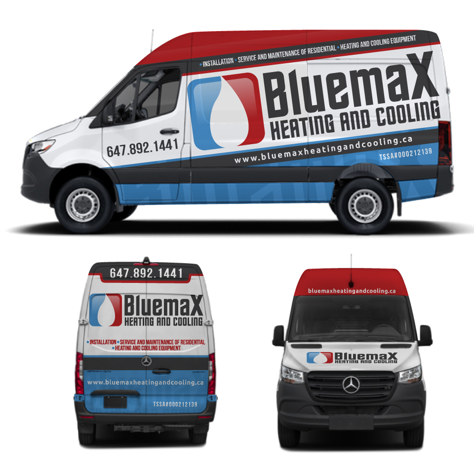 Diseño de Rotulación de Vehículo por Yoga Tri para Bluemax Heating and Cooling | Diseño #23680743