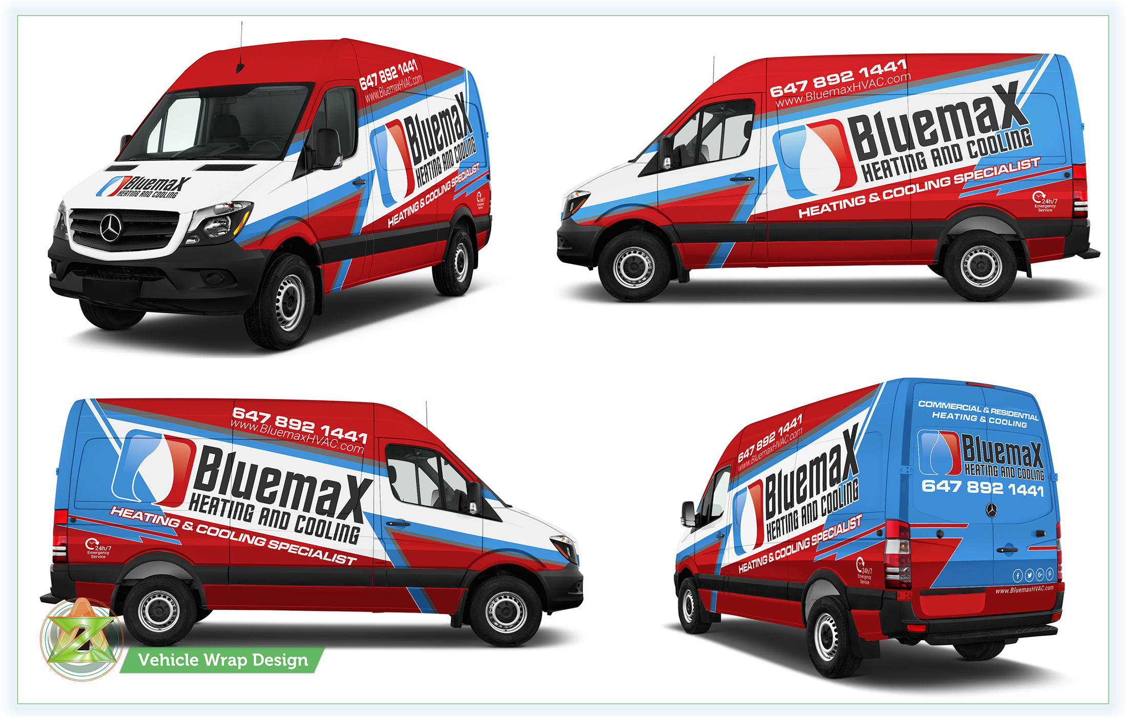Design de Covering de Véhicule par Azhoeck pour Bluemax Heating and Cooling | Design #23692062