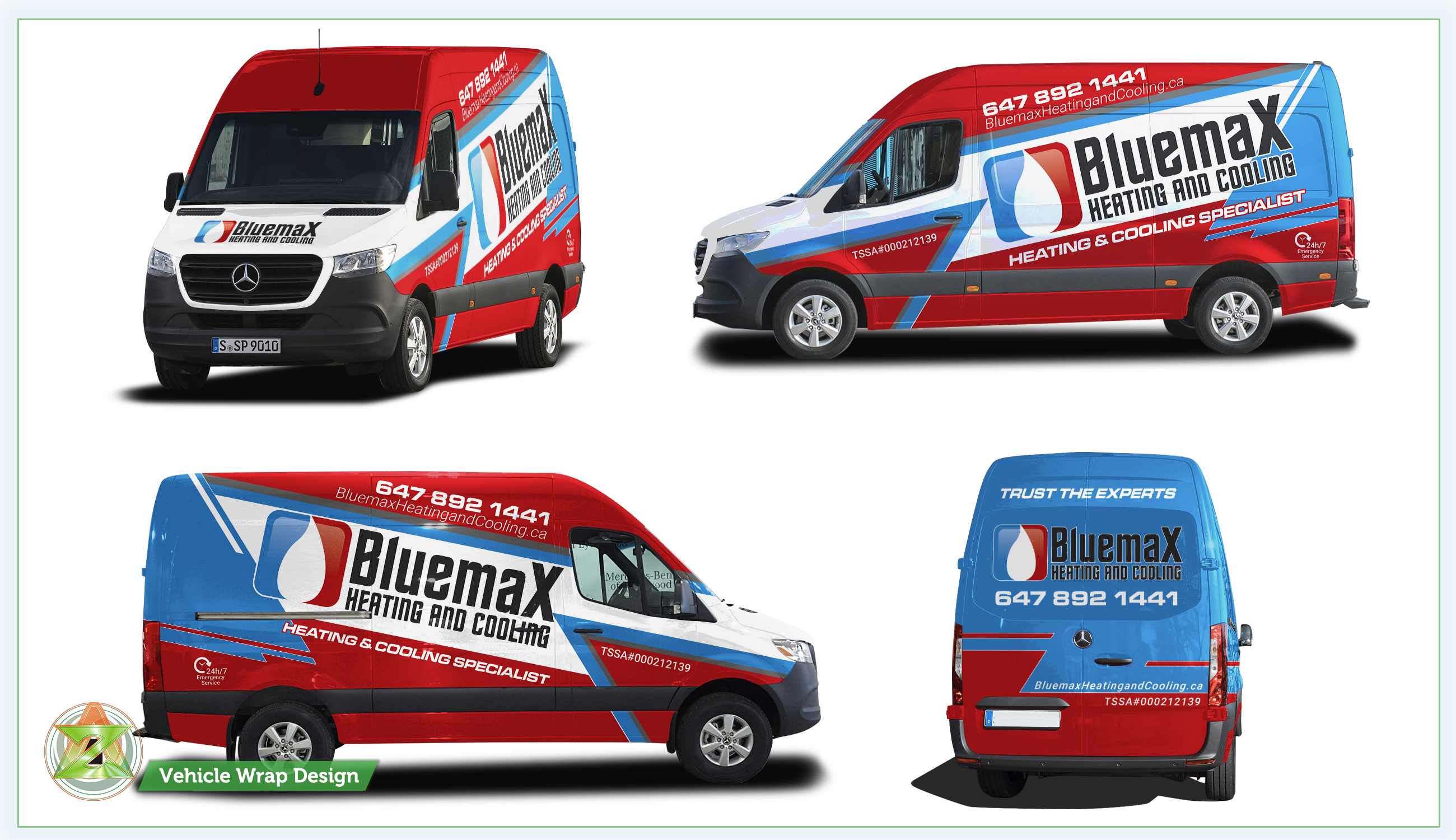 Design de Covering de Véhicule par Azhoeck pour Bluemax Heating and Cooling | Design #23729171