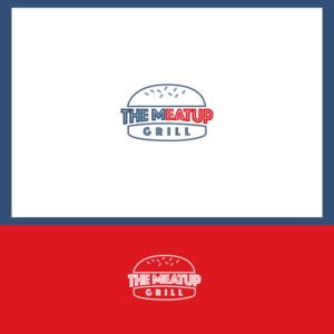The Meat Up Grill  optional inserts can be: Burger and Salad, Rockaway Beach,  NY. I like the Phosphorus Inline Font in the past so similar fonts are welcome or to incorporate Phosphorus is good too.   | Logo Design by sankar999