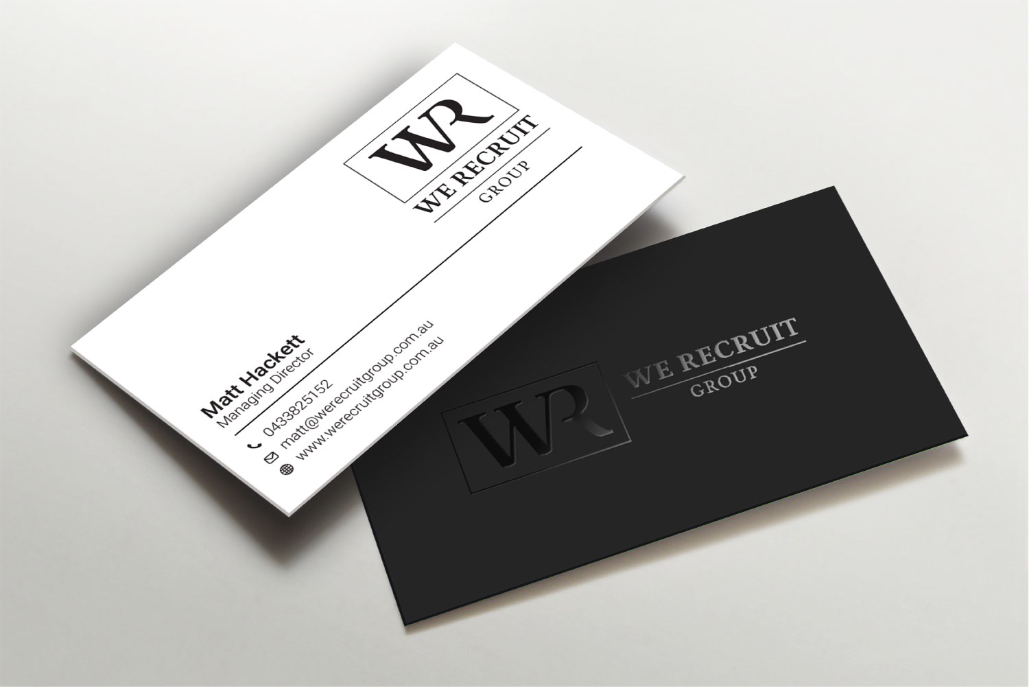 Business Card Design by LAXMI DESIGNHUB for We Recruit Group | Design #23660741