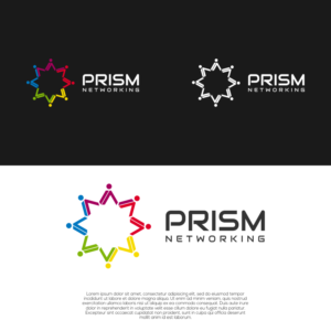 P R I S M  (spaced out) in black, and NETWORKING smaller underneath in gray | Logo Design by laba tiada henti