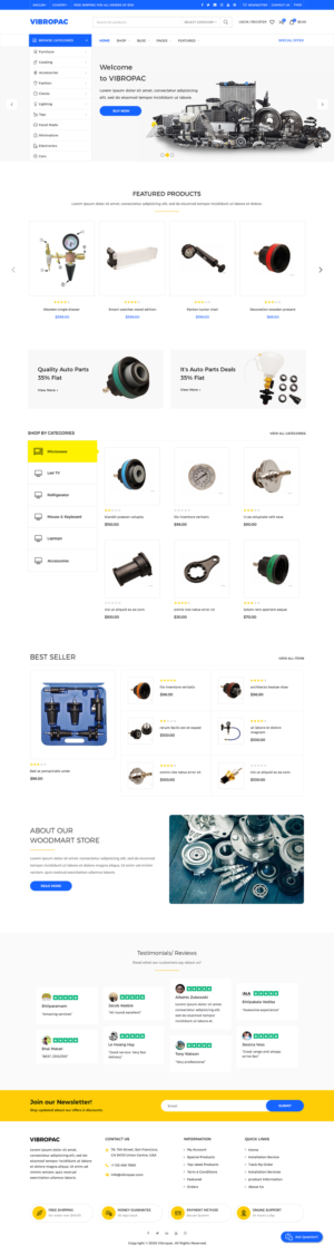 I want a brand new webshop for my automotive company Vibropac | Diseño Web por Mukarram Haidari