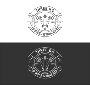 Three B's Burger and Wine Bar or 3B's Burger and Wine Bar | Logo Design by kolevvp