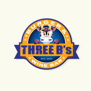 Three B's Burger and Wine Bar or 3B's Burger and Wine Bar | Logo Design by Dennis Jackson Design