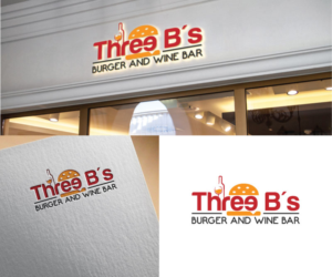 Three B's Burger and Wine Bar or 3B's Burger and Wine Bar | Logo Design by ZJ Design