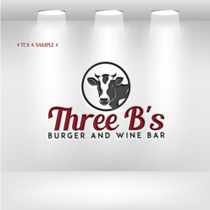 Three B's Burger and Wine Bar or 3B's Burger and Wine Bar | Logo Design by alpha hop