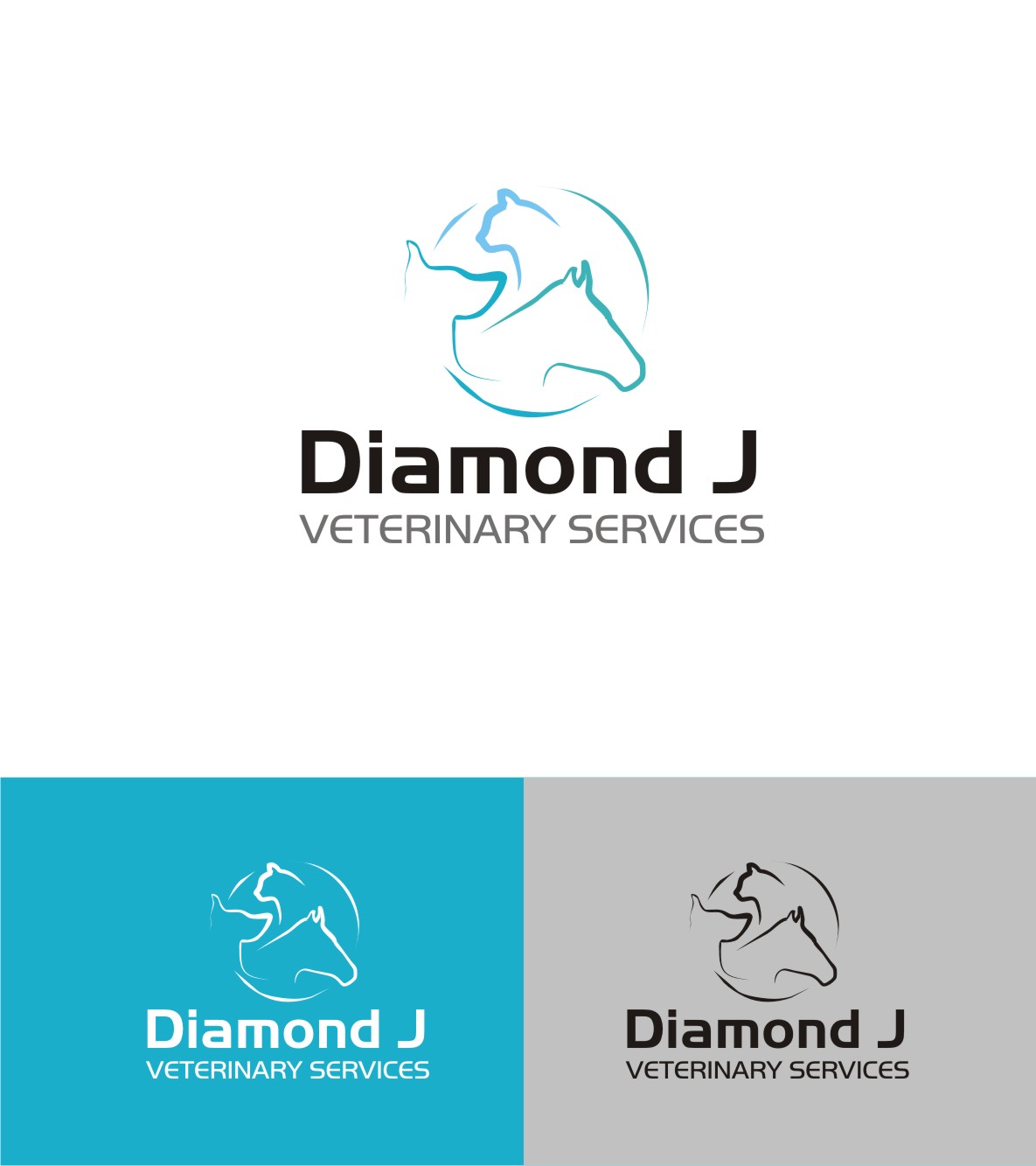 Logo Design by Falguni for Diamond J Veterinary Services | Design #23715027