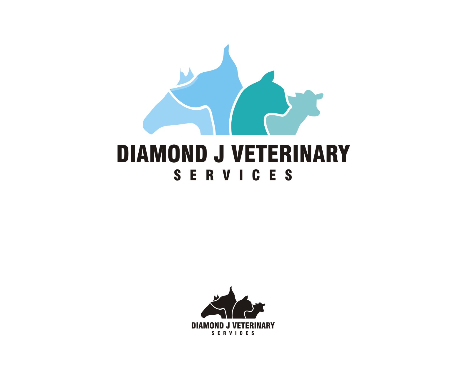 Logo Design by Falguni for Diamond J Veterinary Services | Design #23715327