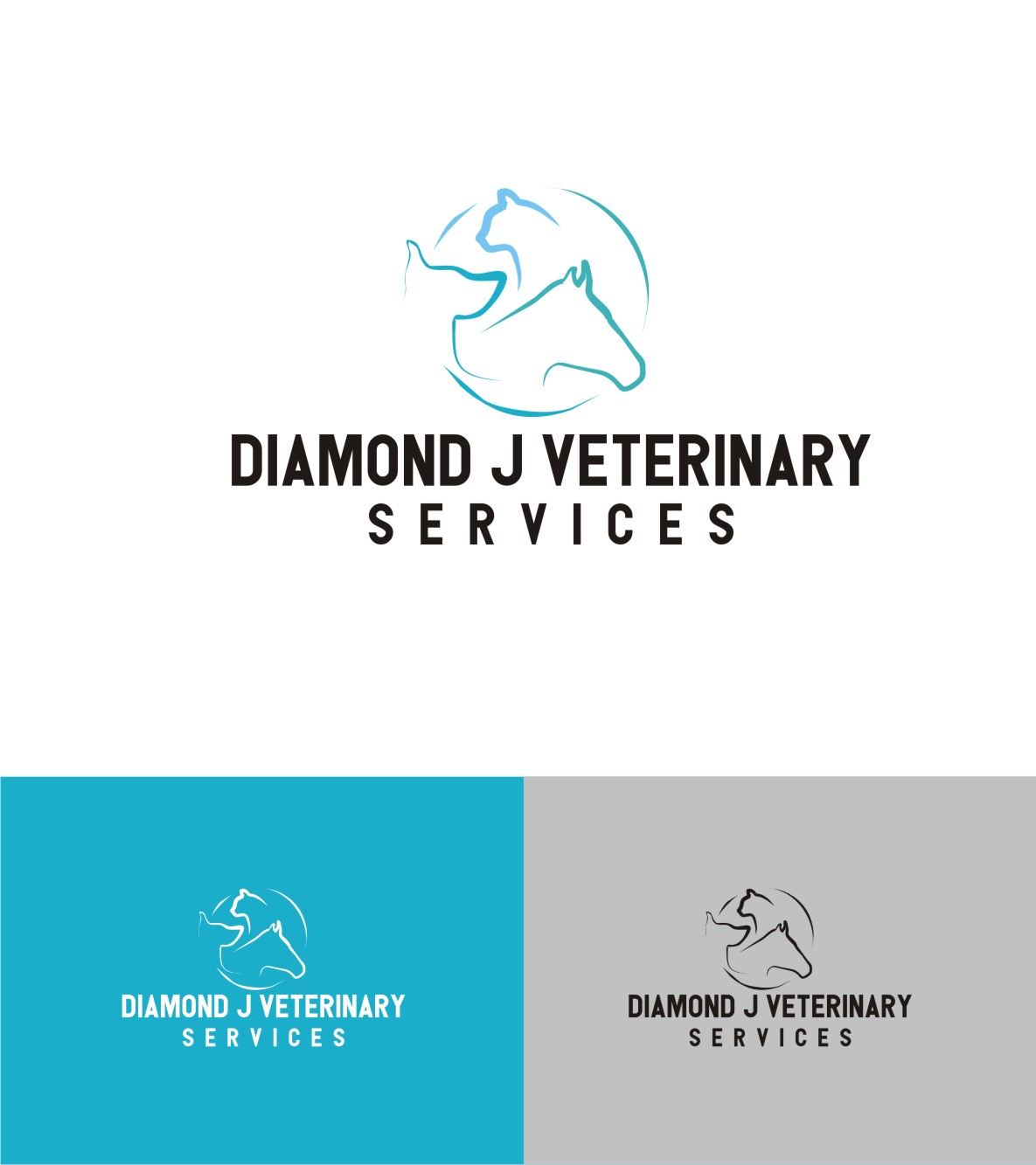 Logo Design by Falguni for Diamond J Veterinary Services | Design #23715354