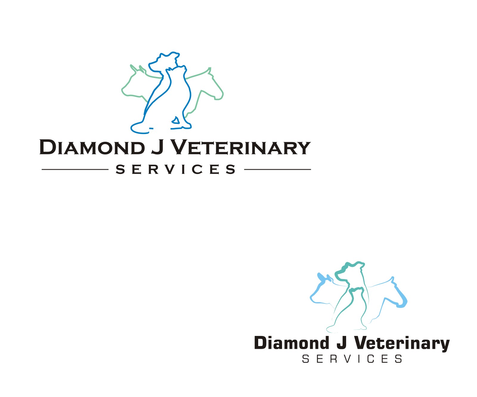 Logo Design by Falguni for Diamond J Veterinary Services | Design #23716367