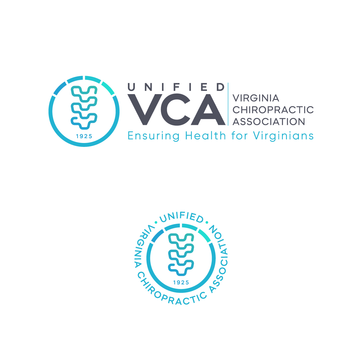 Logo Design by sourgraping for Virginia Chiropractic Association (dba Unified Virginia Chiropractic Association, Unified VCA, UVCA) | Design #24088809