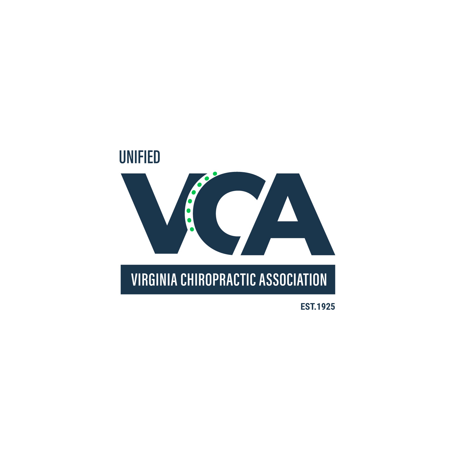 Logo-Design von Omee für Virginia Chiropractic Association (dba Unified Virginia Chiropractic Association, Unified VCA, UVCA) | Design #24216899