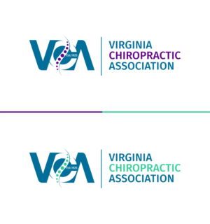 Unified VCA, Virginia Chiropractic Association, Established 1925.  "Unified" should be incorporated so that it can be omitted (or replaced by a tagline) without having to change the rest of the logo.  Does NOT need to include the tagline shown in the existing sample, "Ensuring Health for Virginians." | Logo Design by kolevvp