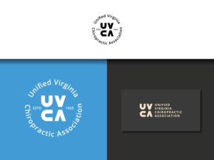 Unified VCA, Virginia Chiropractic Association, Established 1925.  "Unified" should be incorporated so that it can be omitted (or replaced by a tagline) without having to change the rest of the logo.  Does NOT need to include the tagline shown in the existing sample, "Ensuring Health for Virginians." | Logo Design by jnh