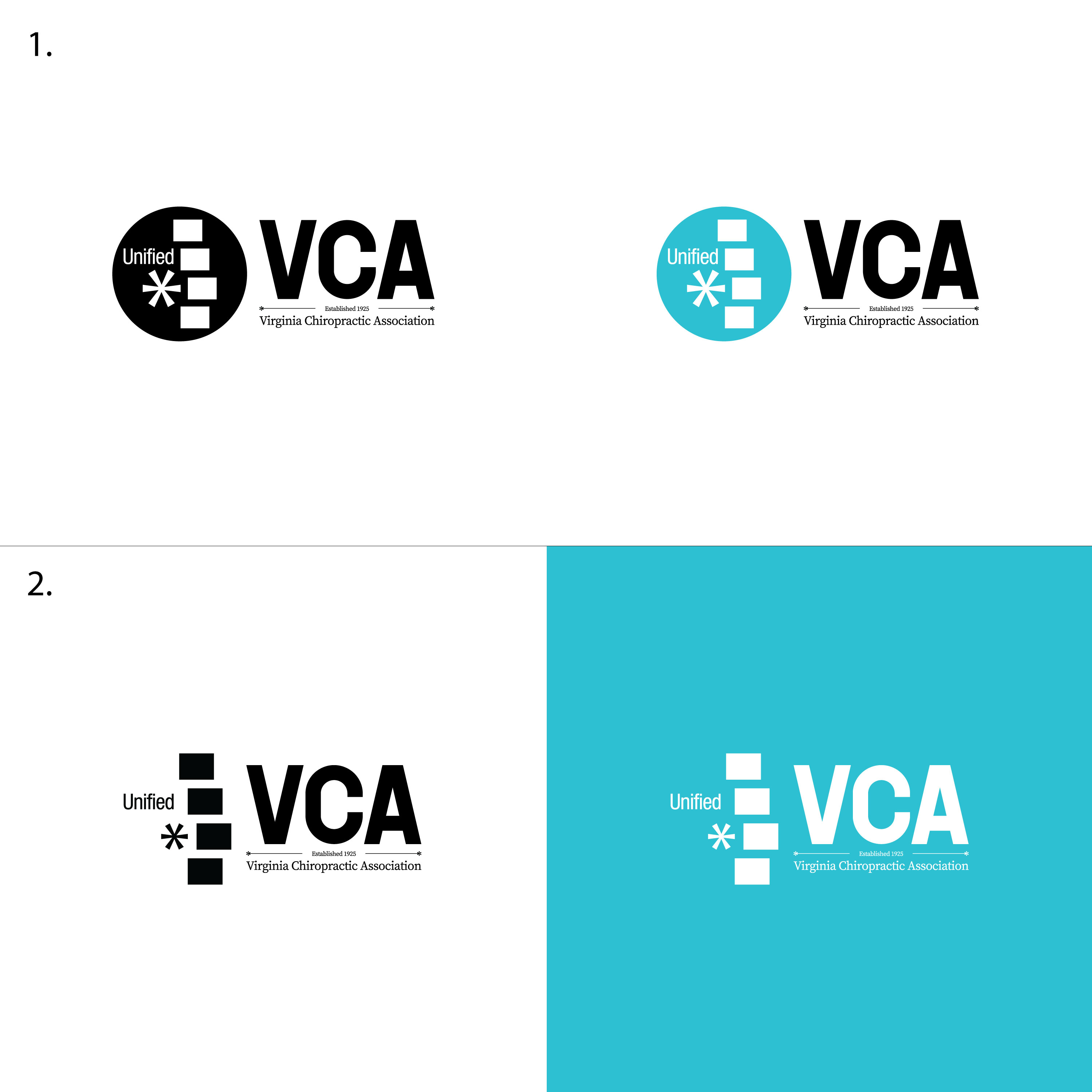 Logo Design by hellgrid for Virginia Chiropractic Association (dba Unified Virginia Chiropractic Association, Unified VCA, UVCA) | Design #23711560