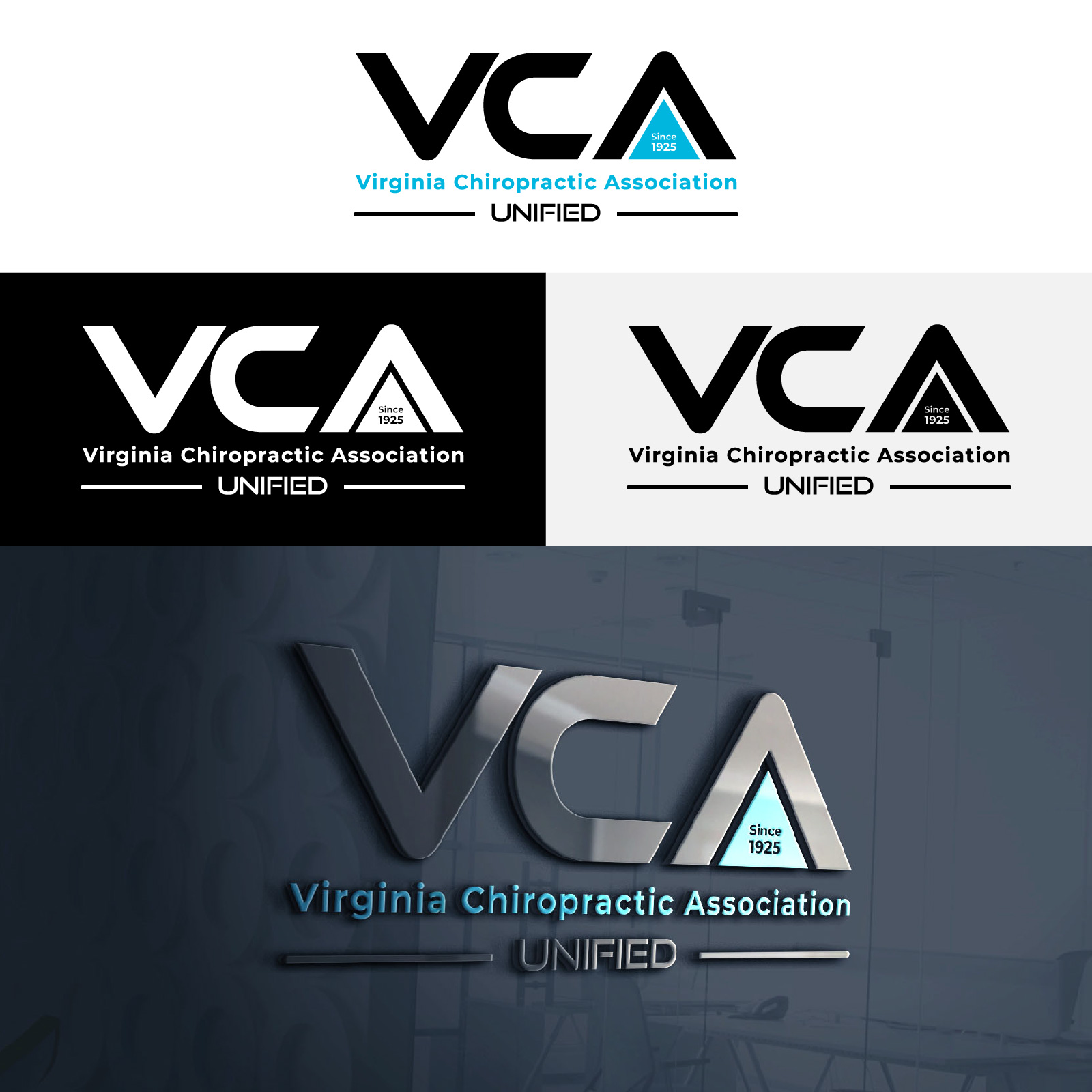 Logo Design by Anas Q for Virginia Chiropractic Association (dba Unified Virginia Chiropractic Association, Unified VCA, UVCA) | Design #23717612