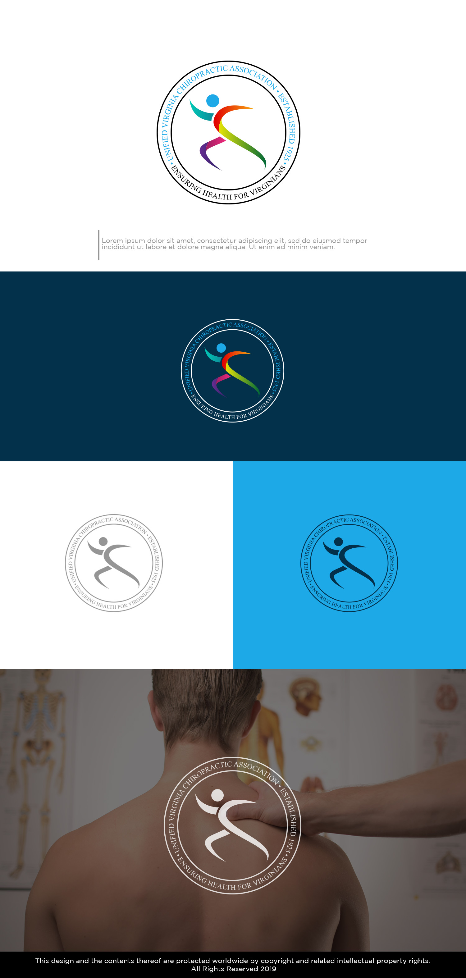 Logo Design by Kim Ji for Virginia Chiropractic Association (dba Unified Virginia Chiropractic Association, Unified VCA, UVCA) | Design #23690570