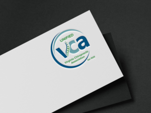 Unified VCA, Virginia Chiropractic Association, Established 1925.  "Unified" should be incorporated so that it can be omitted (or replaced by a tagline) without having to change the rest of the logo.  Does NOT need to include the tagline shown in the existing sample, "Ensuring Health for Virginians." | Logo Design by dorna 2