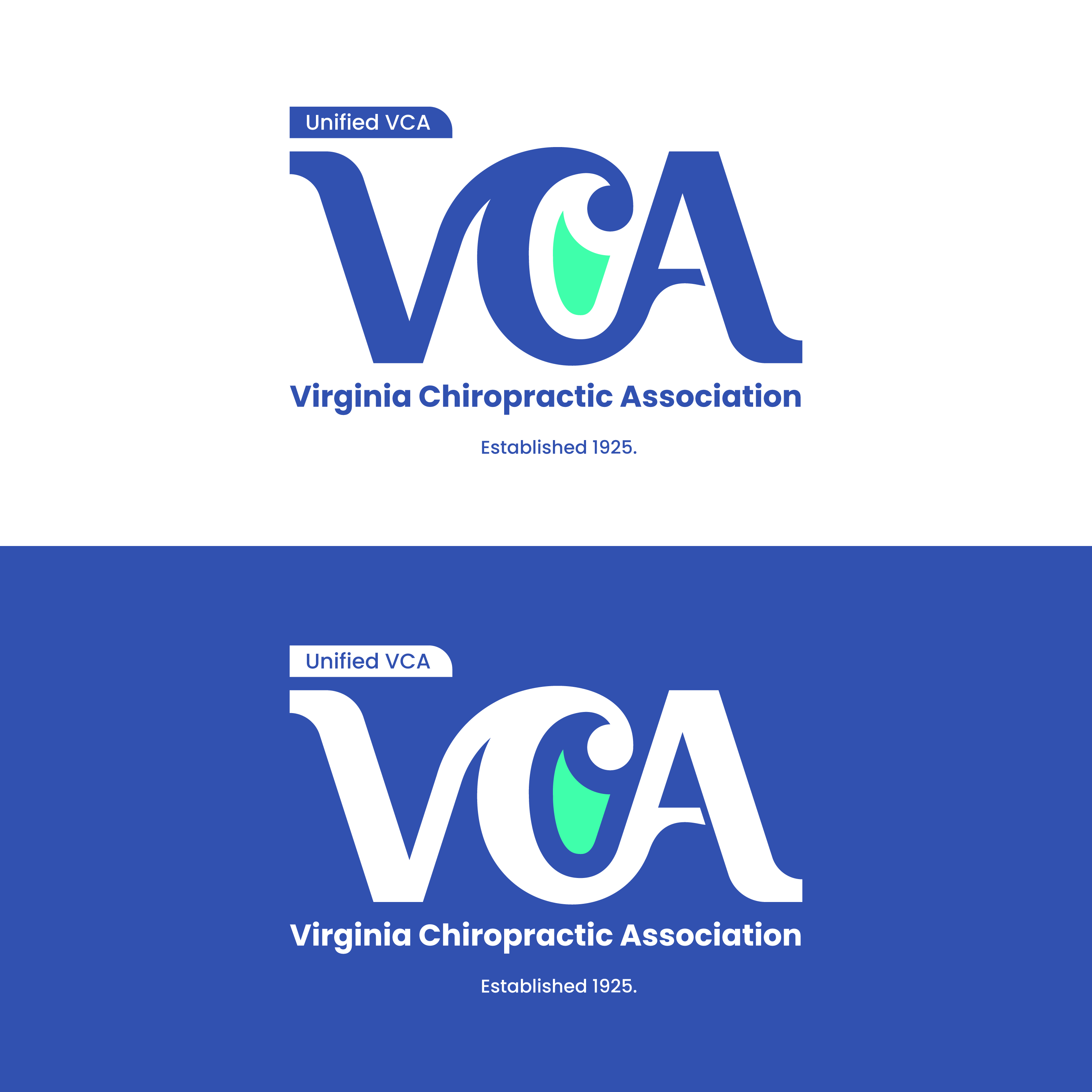 Logo Design by Aryojj for Virginia Chiropractic Association (dba Unified Virginia Chiropractic Association, Unified VCA, UVCA) | Design #23785175